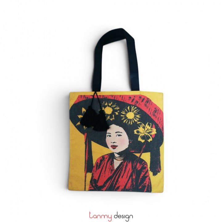 Túi tote vải in hình phụ nữ Việt nam-Miss Anh
